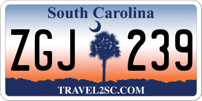 SC license plate ZGJ239