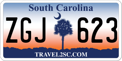 SC license plate ZGJ623