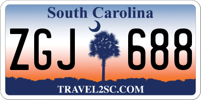 SC license plate ZGJ688
