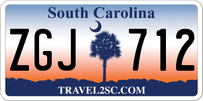 SC license plate ZGJ712