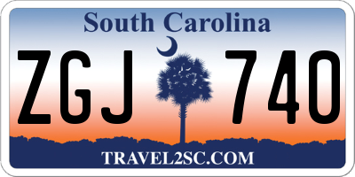 SC license plate ZGJ740