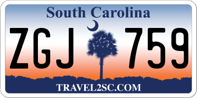 SC license plate ZGJ759