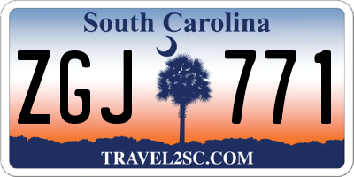 SC license plate ZGJ771