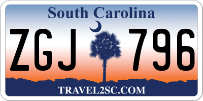 SC license plate ZGJ796