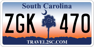 SC license plate ZGK470
