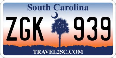 SC license plate ZGK939