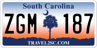 SC license plate ZGM187