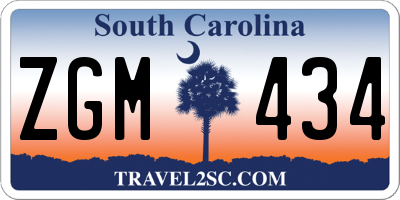 SC license plate ZGM434