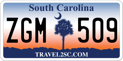 SC license plate ZGM509