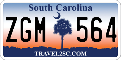 SC license plate ZGM564