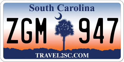 SC license plate ZGM947