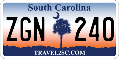 SC license plate ZGN240