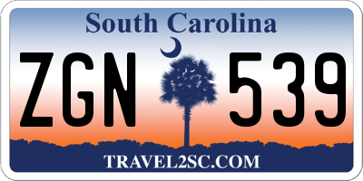 SC license plate ZGN539