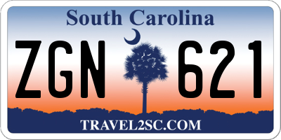 SC license plate ZGN621