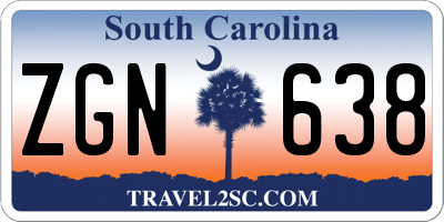 SC license plate ZGN638