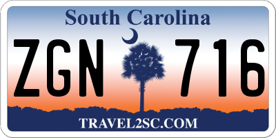 SC license plate ZGN716