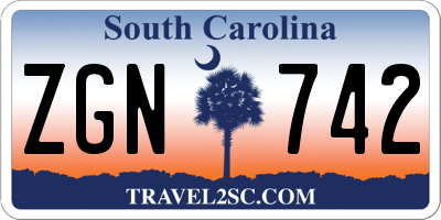 SC license plate ZGN742