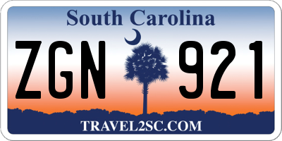 SC license plate ZGN921