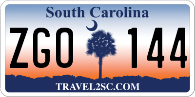 SC license plate ZGO144