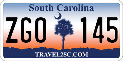 SC license plate ZGO145