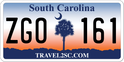 SC license plate ZGO161