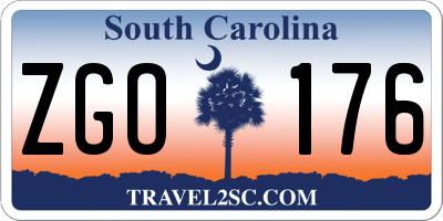 SC license plate ZGO176