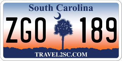 SC license plate ZGO189