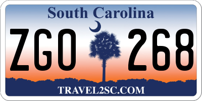 SC license plate ZGO268