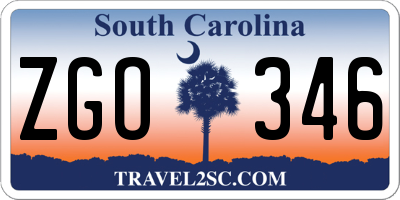 SC license plate ZGO346