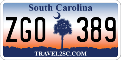 SC license plate ZGO389