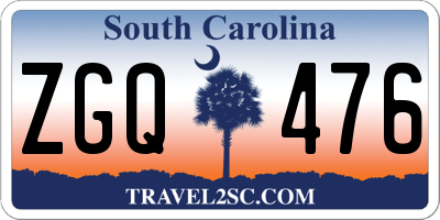 SC license plate ZGQ476