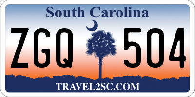 SC license plate ZGQ504