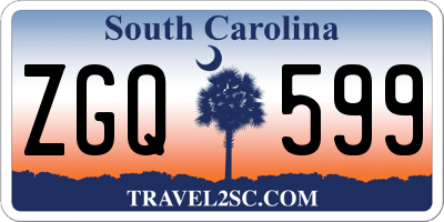 SC license plate ZGQ599