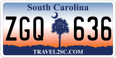 SC license plate ZGQ636