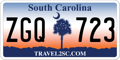 SC license plate ZGQ723