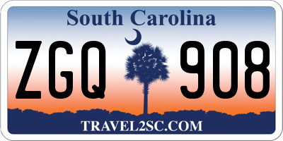 SC license plate ZGQ908