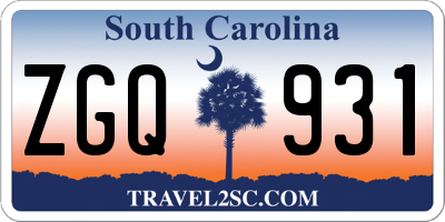 SC license plate ZGQ931