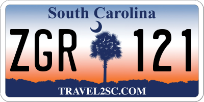 SC license plate ZGR121