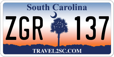 SC license plate ZGR137