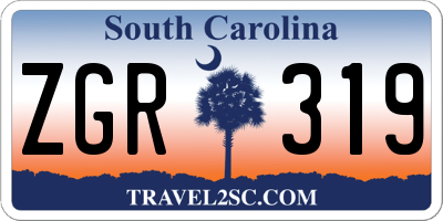 SC license plate ZGR319