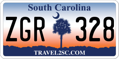 SC license plate ZGR328