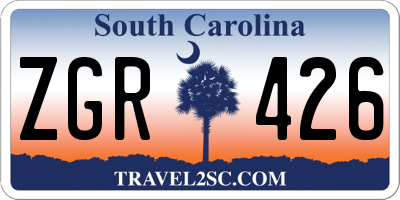 SC license plate ZGR426