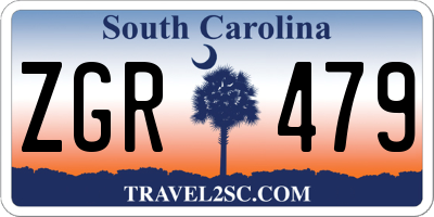 SC license plate ZGR479