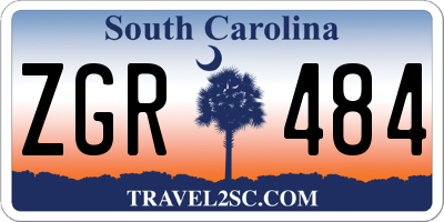 SC license plate ZGR484
