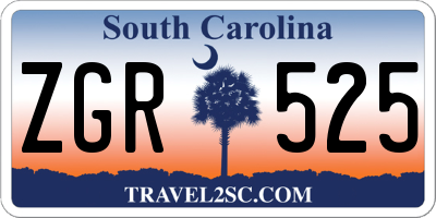 SC license plate ZGR525