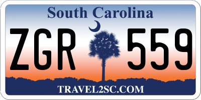 SC license plate ZGR559