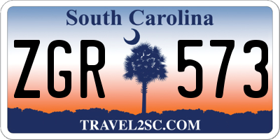 SC license plate ZGR573