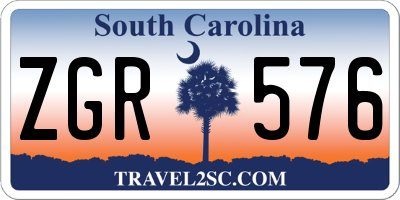 SC license plate ZGR576