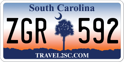 SC license plate ZGR592