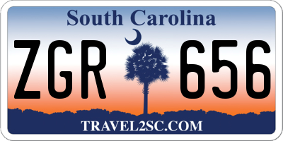 SC license plate ZGR656
